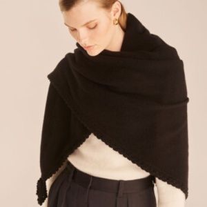 REBECCA TAYLOR Wool Fringe Trim Scarf